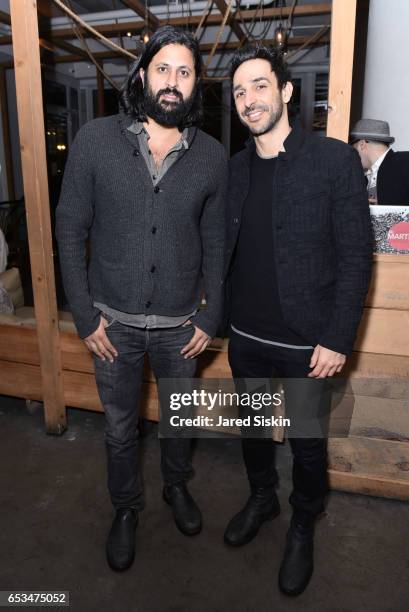 Guest and Amir Arison attend TriStar Pictures & The Cinema Society with 19 Crimes Host the After Party for "T2 Trainspotting" at Mr. Purple at the...