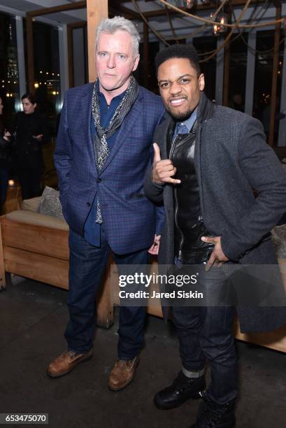 Aidan Quinn and John Michael Hill attend TriStar Pictures & The Cinema Society with 19 Crimes Host the After Party for "T2 Trainspotting" at Mr....