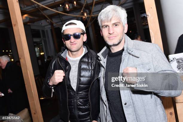 Casey Neistat and Max Joseph attend TriStar Pictures & The Cinema Society with 19 Crimes Host the After Party for "T2 Trainspotting" at Mr. Purple at...