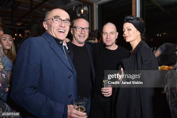 Danny Boyle, Paul Haggis, Camilla Staerk and Ewan McGregor attend TriStar Pictures & The Cinema Society with 19 Crimes Host the After Party for "T2...
