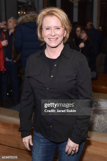 Eve Plumb attends TriStar Pictures & The Cinema Society with 19 Crimes Host the After Party for "T2 Trainspotting" at Mr. Purple at the Hotel Indigo...