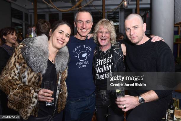 Jimmy Webb and Ewan McGregor attend TriStar Pictures & The Cinema Society with 19 Crimes Host the After Party for "T2 Trainspotting" at Mr. Purple at...