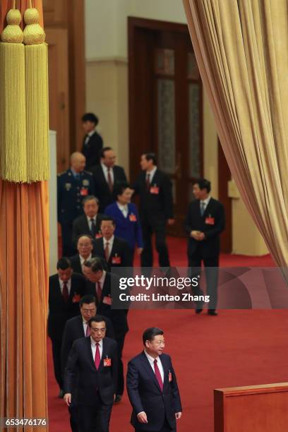 Chinese President Xi Jinping , Premier Li Keqiang, Chairman of the Standing Committee of the National People's Congress Zhang Dejiang and Chairman of...
