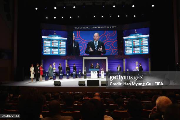 General view the Draw for FIFA U-20 World Cup Korea Republic 2017 at Suwon SK Artrium on March 15, 2017 in Suwon, South Korea.