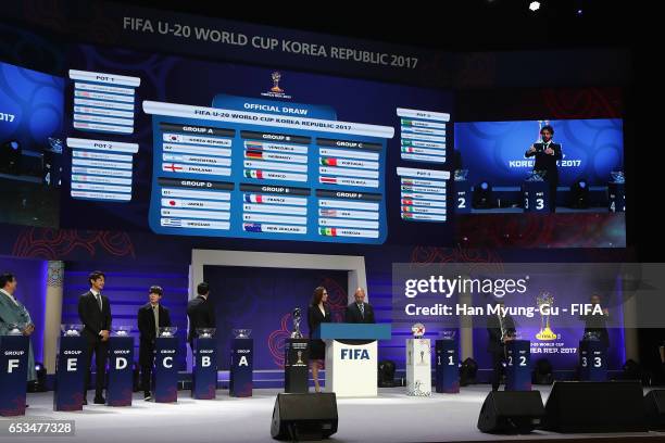 General view the Draw for FIFA U-20 World Cup Korea Republic 2017 at Suwon SK Artrium on March 15, 2017 in Suwon, South Korea.