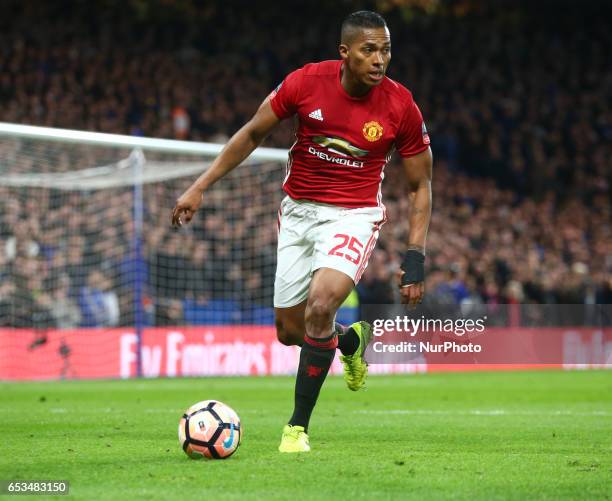 Manchester United's Luis Antonio Valencia during the The Emirates FA Cup - Sixth Round match between Chelsea and Manchester United at Stamford...