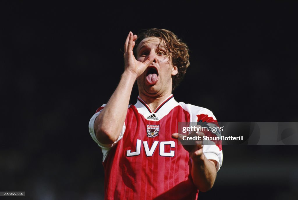 Paul Merson celebrates Arsenal v Tottenham Hotspur FA Cup Semi Final 1993