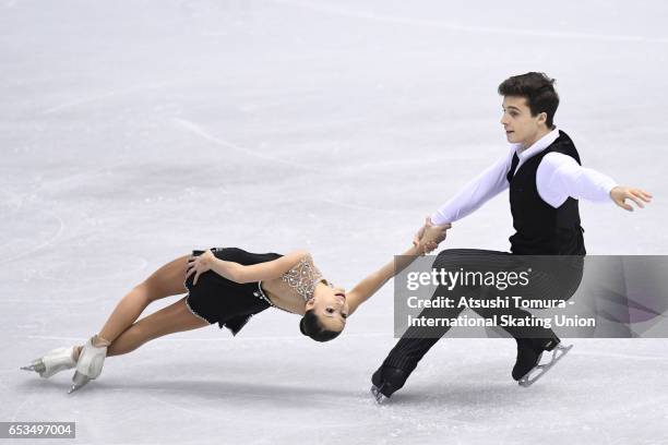 Alexanne Bouillon and Ton Consul of France compete in the Junior Pairs Short Program during the 1st day of the World Junior Figure Skating...
