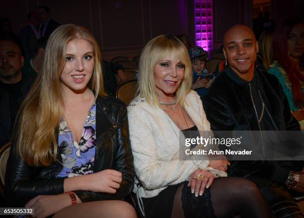 Singer Heather La Rose and Pamela Hasselhoff attend Art Hearts Fashion LAFW Fall/Winter 2017 - Day 1 at The Beverly Hilton Hotel on March 14, 2017 in...