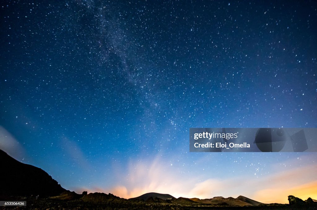 Lanzarote natt himmel Vintergatan