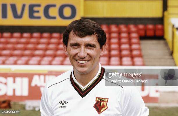 Watford manager Graham Taylor pictured at a pre season photocall ahead of the 1983/84 season at Vicarage Road in August 1983 in Watford, England.