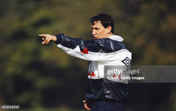 England manager Graham Taylor during an England training session on September 9, 1990 in England.