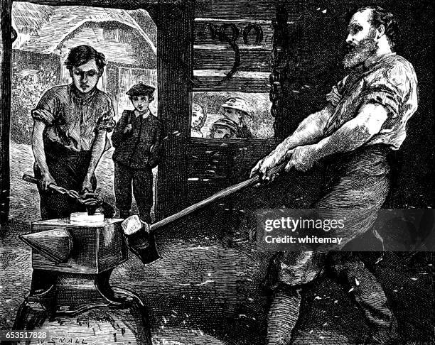 in einem viktorianischen schmiede - schmied stock-grafiken, -clipart, -cartoons und -symbole