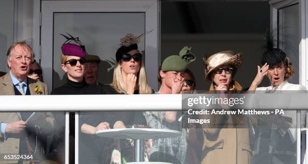 Zara Phillips Dolly Maude, Anne, Princess Royal, and Chanelle McCoy during Ladies Day of the 2017 Cheltenham Festival at Cheltenham Racecourse.