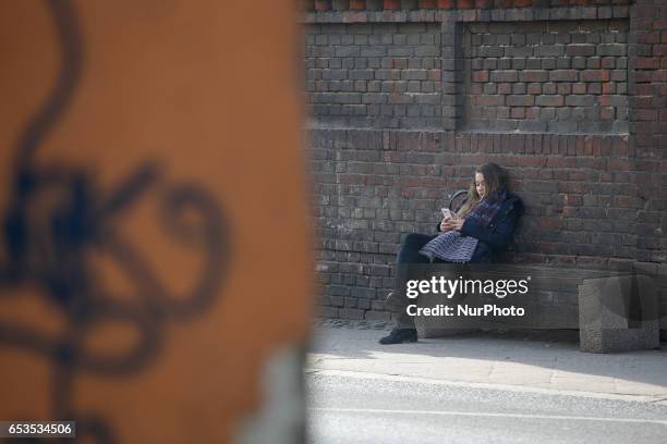 Scenses from daily life in Bydgoszcz, Poland are seen on 14 March, 2017.