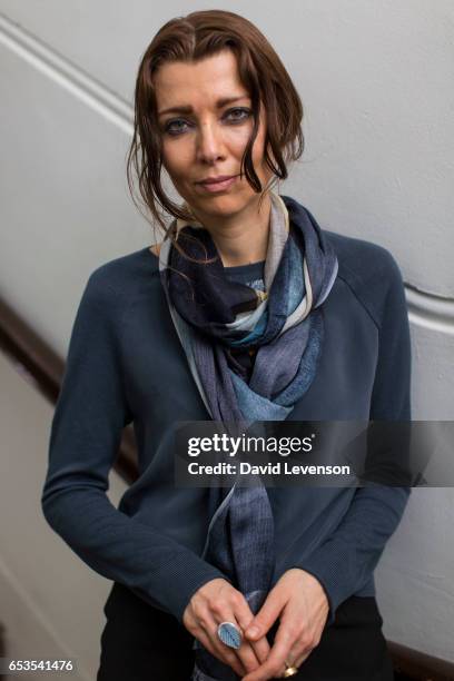 Elif Shafak, Turkish writer, at the London Book Fair 2017, at Olympia Exhibition Centre on March 15, 2017 in London, England.