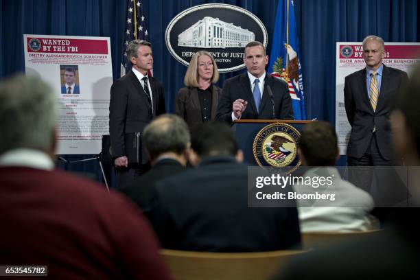 Paul Abbate, executive assistant director of the Federal Bureau of Investigation criminal, cyber, response and services branch, center, speaks as...