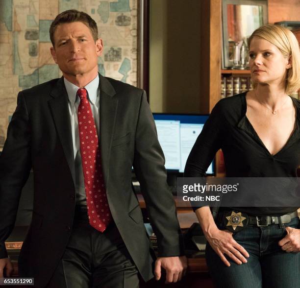Friendly Fire" Episode 110 -- Pictured: Philip Winchester as Peter Stone, Joelle Carter as Laura Nagel --