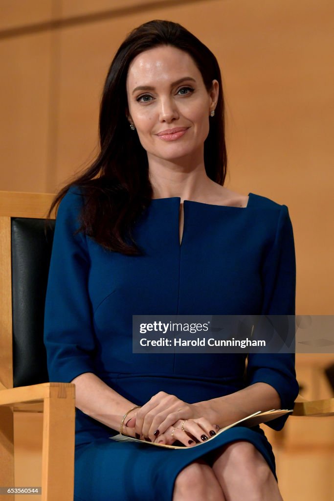 UNHCR Special Envoy Angelina Jolie Speaks At Annual lecture of the Sergio Vieira De Mello Foundation