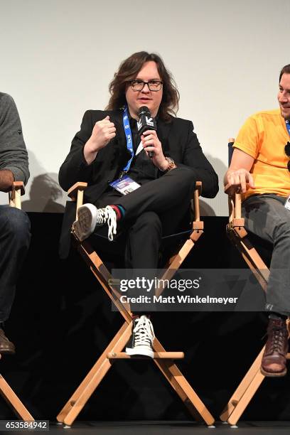 Actor Clark Duke speaks onstage during the "I'm Dying Up Here" premiere 2017 SXSW Conference and Festivals on March 15, 2017 in Austin, Texas.