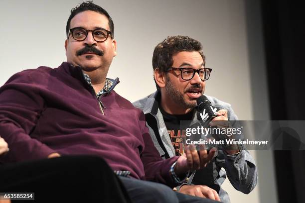 Comedians Erik Griffin and Al Madrigal speak onstage during the "I'm Dying Up Here" premiere 2017 SXSW Conference and Festivals on March 15, 2017 in...