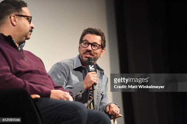 Comedians Erik Griffin and Al Madrigal speak onstage during the "I'm Dying Up Here" premiere 2017 SXSW Conference and Festivals on March 15, 2017 in...