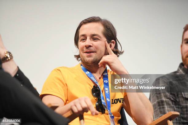 Actor Michael Angarano speaks onstage during the "I'm Dying Up Here" premiere 2017 SXSW Conference and Festivals on March 15, 2017 in Austin, Texas.