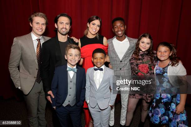 This is Us" Finale Event at The DGA, Los Angeles, March 14, 2017 -- Pictured: Logan Stroyer, Milo Ventimiglia, Parker Bates, Mandy Moore, Lonnie...