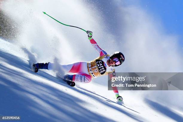 Stacey Cook of the United States competes in the Ladies' Downhill for the 2017 Audi FIS Ski World Cup Final at Aspen Mountain on March 15, 2017 in...