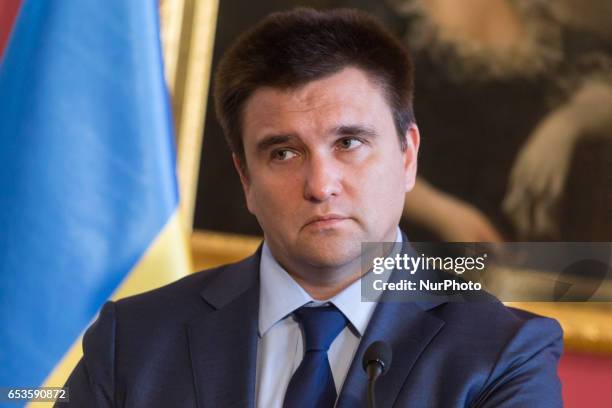 Minister of Foreign Affairs of Ukraine, Pavlo Klimkin during the press conference in Warsaw, Poland on 15 March 2017