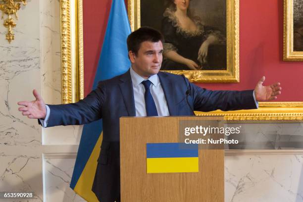 Minister of Foreign Affairs of Ukraine, Pavlo Klimkin during the press conference in Warsaw, Poland on 15 March 2017