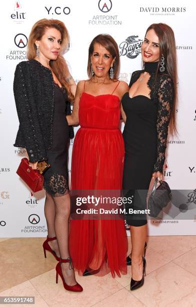 Alexandra Shishlova, Helene Benhamou and Alina Blinova attend the Artpoint Foundation gala screening of "The Legend About Valentina", a specially...