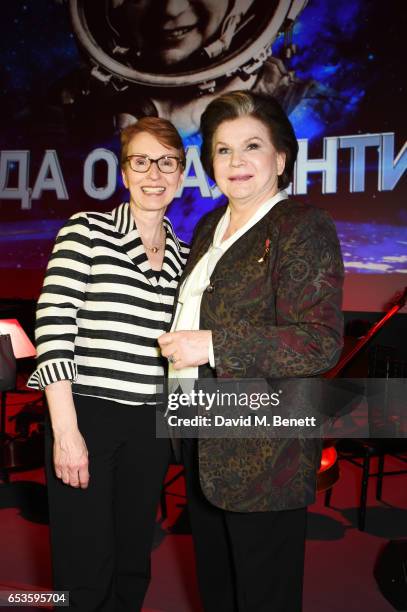 Dr Helen Sharman and Valentina Tereshkova attend the Artpoint Foundation gala screening of "The Legend About Valentina", a specially commissioned...