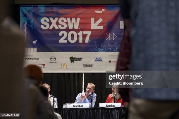 Will Marshall, co-founder and chief executive officer at Planet Labs Inc., speaks as Susan Gordon, deputy director of the National Geospatial...