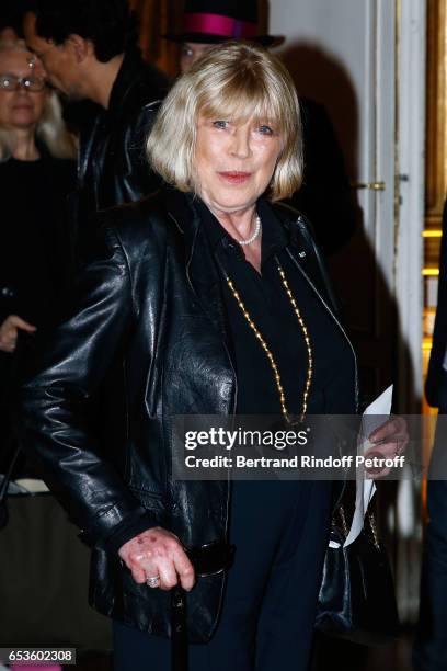 Marianne Faithfull attends Marie-Agnes Gillot is decorated "Chevalier de lordre national de la Legion d'Honneur" at Ministere de la Culture In Paris...