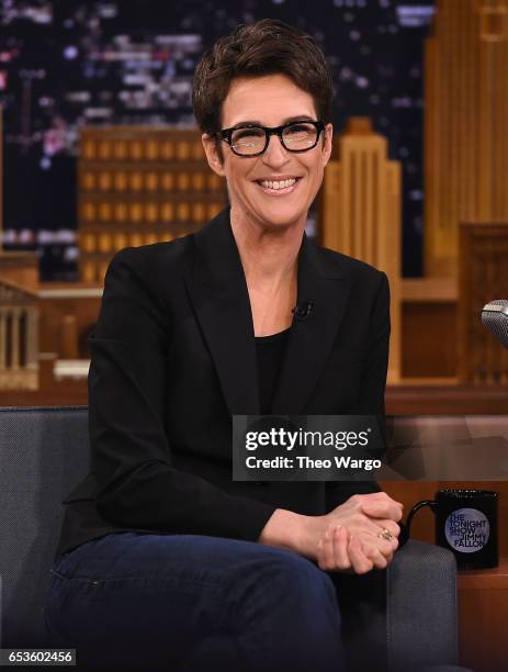Rachel Maddow Visits "The Tonight Show Starring Jimmy Fallon" at Rockefeller Center on March 15, 2017 in New York City.