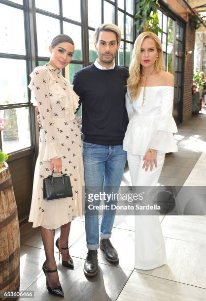 Actress Olivia Culpo, Joey Maalouf and host Rachel Zoe at UGG SS17 campaign luncheon hosted by Rosie Huntington-Whiteley and Rachel Zoe at Catch LA....