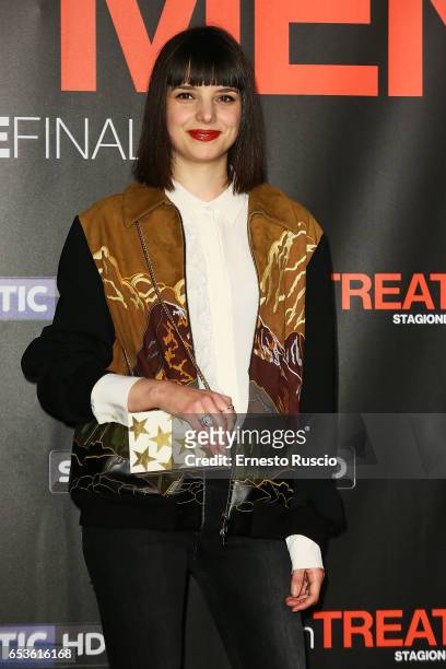 Federica Sabatini walks a red carpet for 'In Treatment' at Officine Farneto on March 15, 2017 in Rome, Italy.