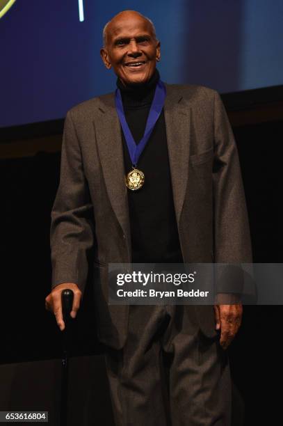 Musician Harry Belafonte receives The Lifetime Achievement Award onstage during the Jefferson Awards Foundation 2017 NYC National Ceremony at Gotham...