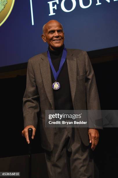 Musician Harry Belafonte receives The Lifetime Achievement Award onstage during the Jefferson Awards Foundation 2017 NYC National Ceremony at Gotham...