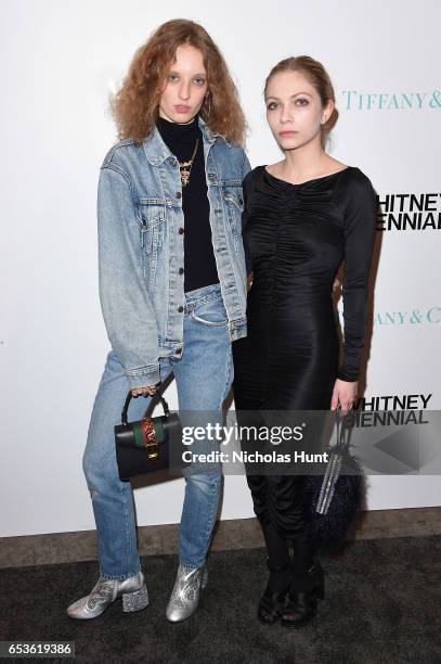 Photographer Petra Collins and Tavi Gevinson attend the 2017 Whitney Biennial presented by Tiffany & Co. At The Whitney Museum of American Art on...