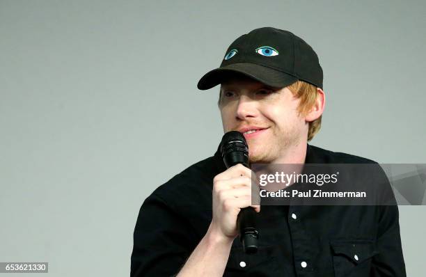 Actor Rupert Grint discusses 'Snatch' at Apple Store Soho on March 15, 2017 in New York City.