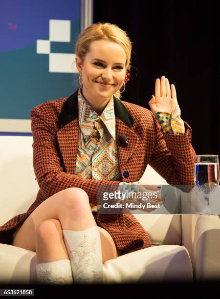 Actress Bridgit Mendler speaks onstage at 'Digital Revolution: A Look at Music's New Frontier' during 2017 SXSW Conference and Festivals at Austin...