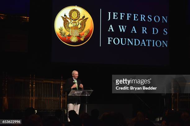 Co-Founder and President of Jefferson Awards Foundation, Sam Beard speaks onstage during the Jefferson Awards Foundation 2017 NYC National Ceremony...