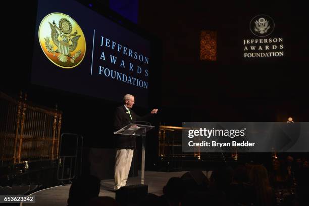 Co-Founder and President of Jefferson Awards Foundation, Sam Beard speaks onstage during the Jefferson Awards Foundation 2017 NYC National Ceremony...