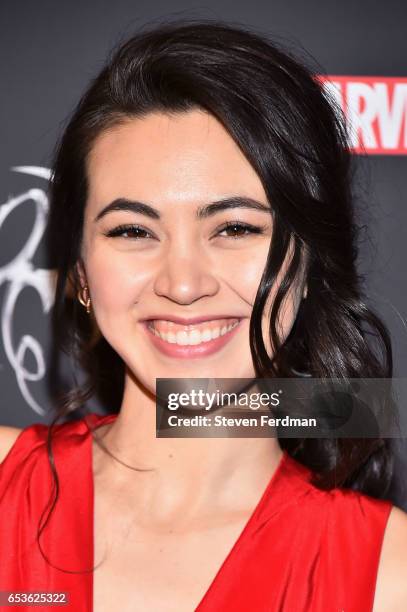 Jessica Henwick arrives at the New York screening of Marvel's "Iron Fist" at AMC Empire 25 on March 15, 2017 in New York City.