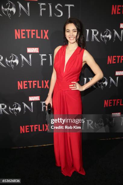 Jessica Henwick attends Marvel's "Iron Fist" New York Screening at AMC Empire 25 Times Square on March 15, 2017 in New York City.