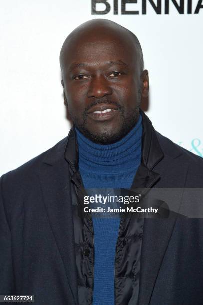 Architect David Adjaye attends the Tiffany & Co. Presents the Whitney Biennial VIP Opening at The Whitney Museum of American Art on March 15, 2017 in...