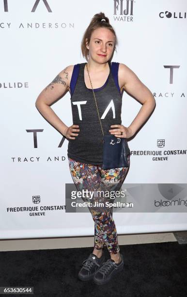 Actress Lena Dunham attends the Tracy Anderson Flagship Studio opening at Tracy Anderson Flagship Studio on March 15, 2017 in New York City.