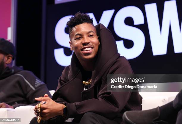 Musician Christian Scott aTunde Adjuah speaks onstage at 'The Jazz of the Music Biz' during 2017 SXSW Conference and Festivals at Austin Convention...